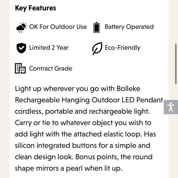 Fatboy Bolleke Rechargeable LED Hanging Lamp. NWT/ NIB. - Picture 7 of 13